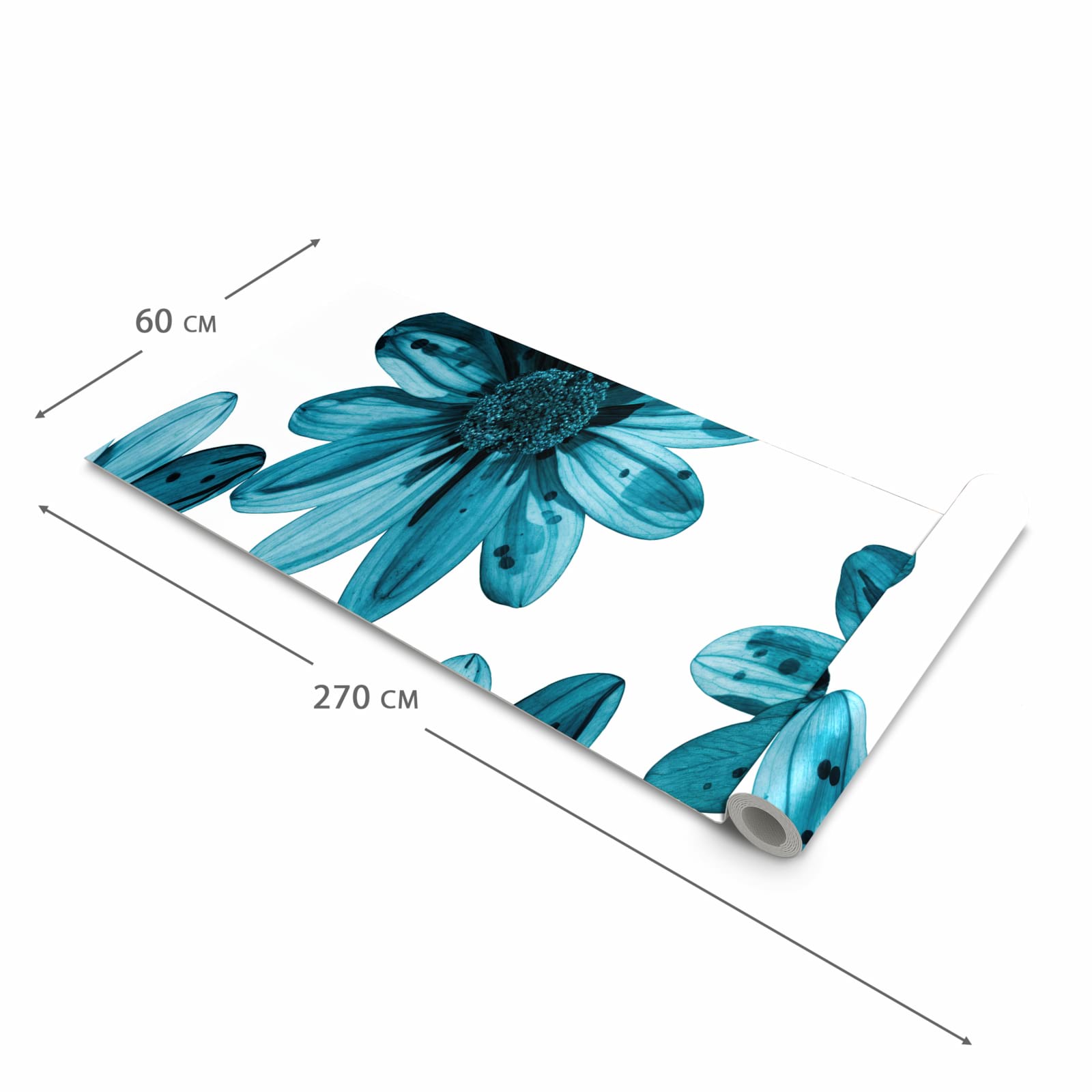 Langlebiger Küchenläufer mit Motiv Geblümt in der Grösse 60x150 cm