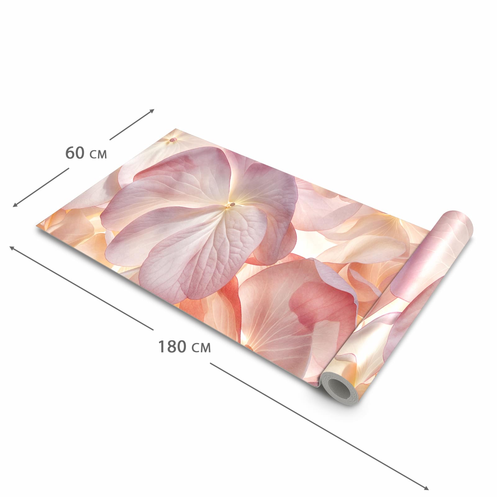 Bodenschonender Küchenläufer nach Maß mit Motiv Pastellblütenzauber in der Größe 60x120 cm