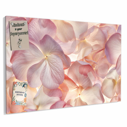 Metall Magnettafel mit dem Motiv Hortensien in Pastell