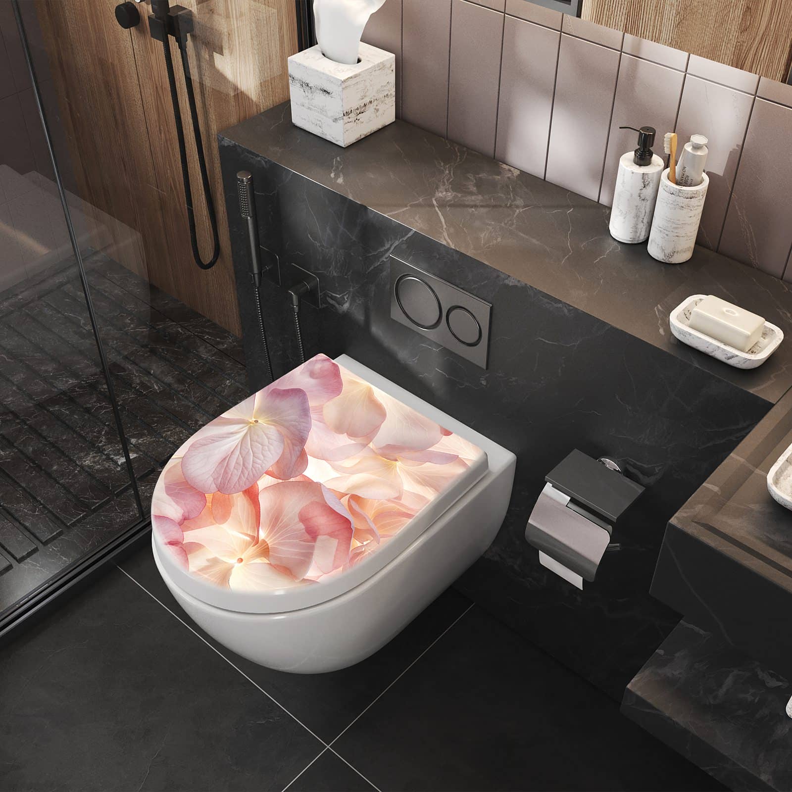 WC-Sitz mit Absenkautomatik Pastellblütenzauber