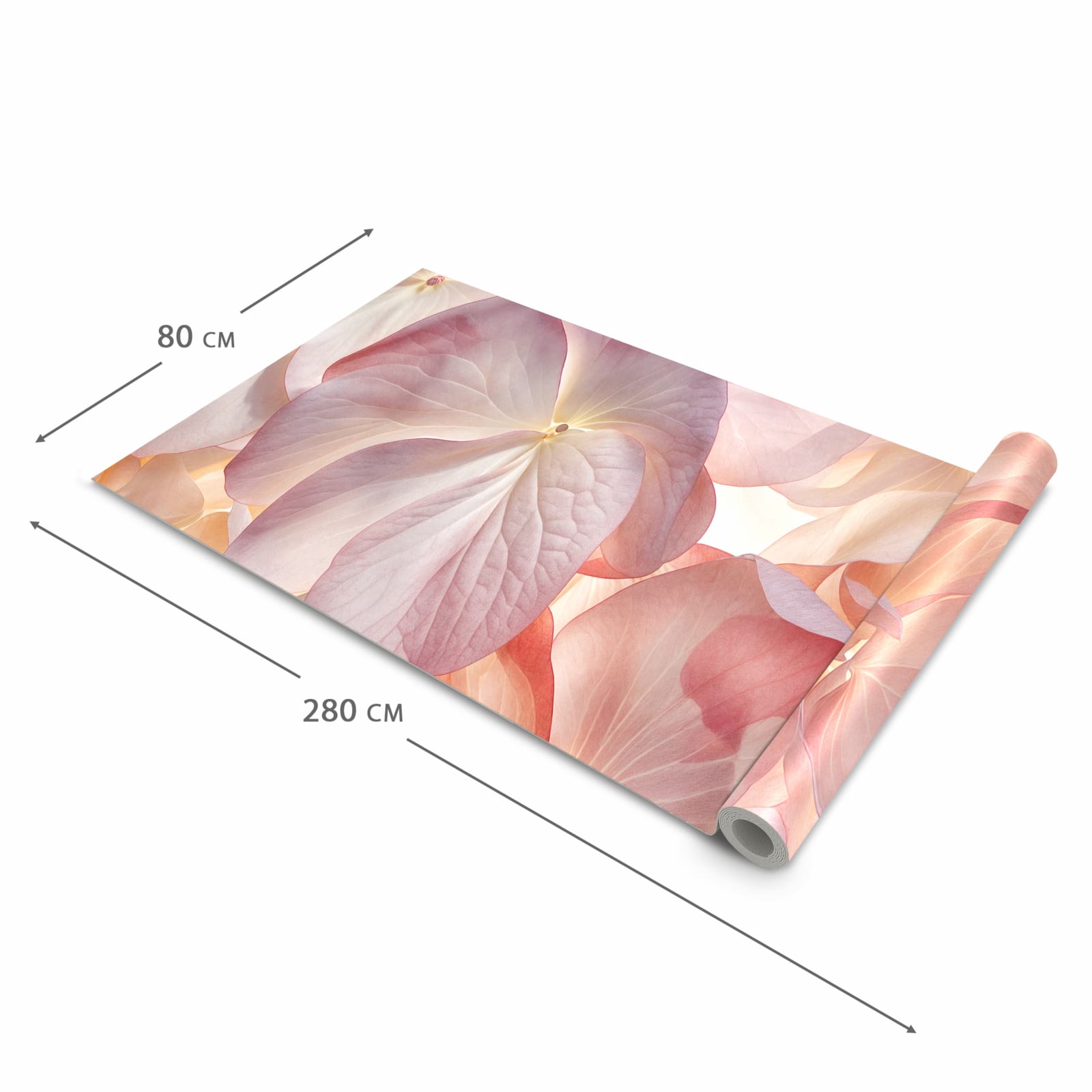 Geräuschdämpfender Küchenteppich mit Motiv Pastellblütenzauber in der Grösse 60x120 cm