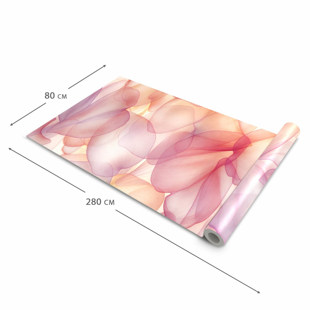 Hygienischer rutschfester Küchenläufer mit Motiv Zarte Blütenblätter in der Grösse 60x120 cm