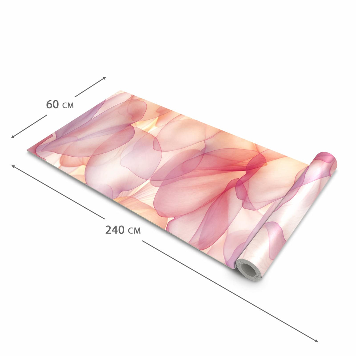 Flacher großer Küchenteppich mit Motiv Zarte Blütenblätter in der Größe 60x120 cm