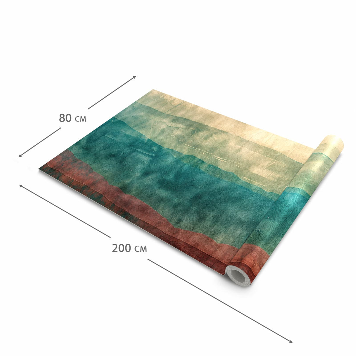 Küchenteppich mit Motiv Verwaschene Streifen in der Grösse 90x240 cm für sicheres Aufbewahren