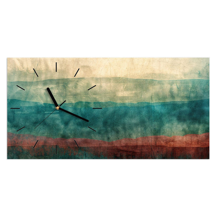 Wanduhr Verwaschene Streifen aus Glas – Querformat 60 × 30 cm mit Ziffernblatt Linie