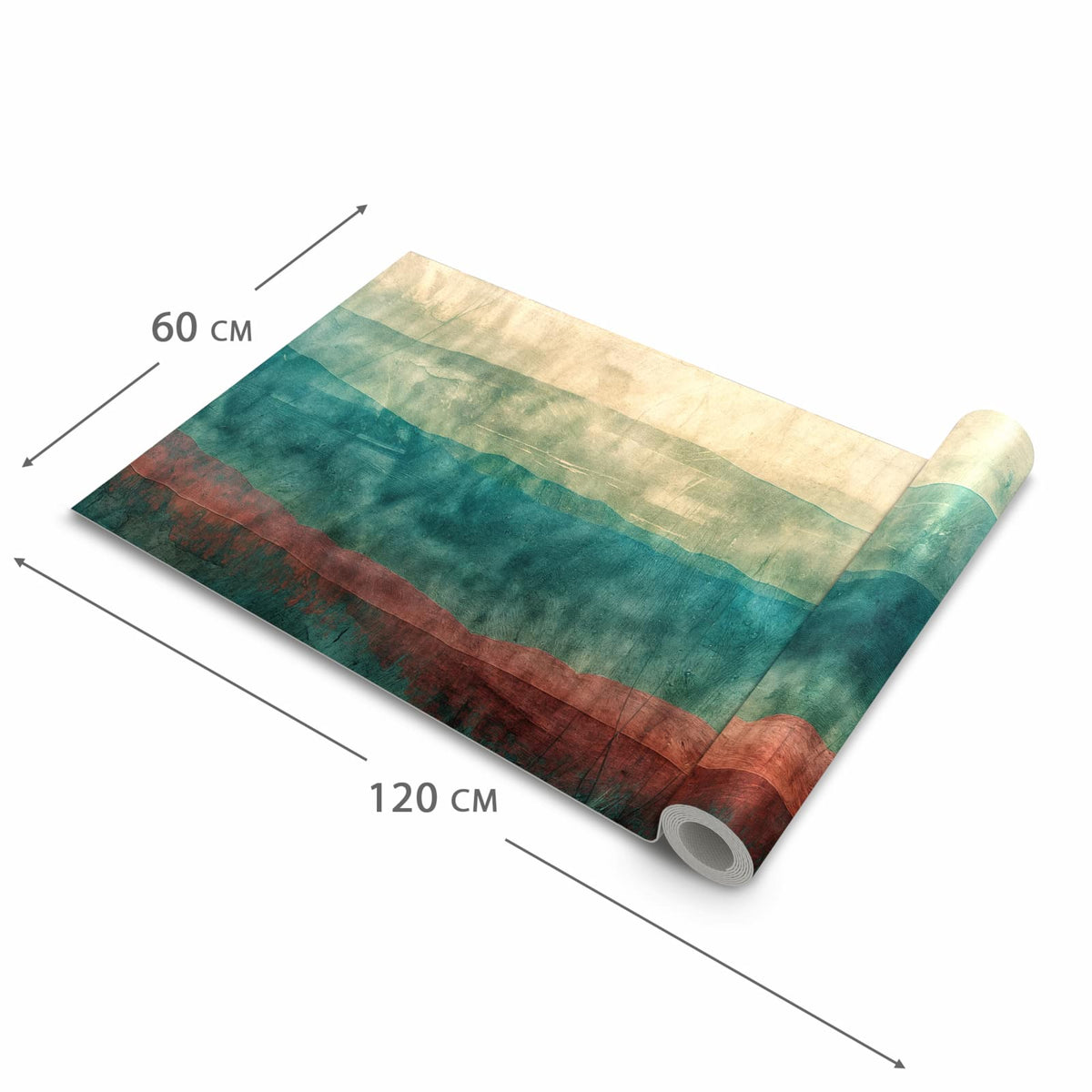 Rutschfester Küchenteppich mit Motiv Verwaschene Streifen in der Größe 90x240 cm