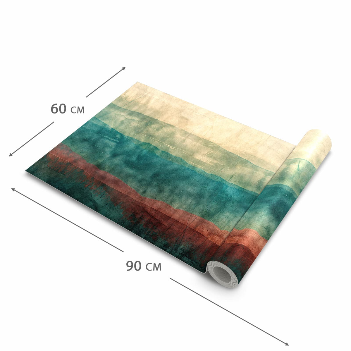 Formstabiler waschbarer Küchenteppich mit Motiv Verwaschene Streifen in der Grösse 90x240 cm