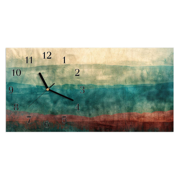 Wanduhr Verwaschene Streifen aus Glas – Querformat 60 × 30 cm mit Ziffernblatt Klassisch