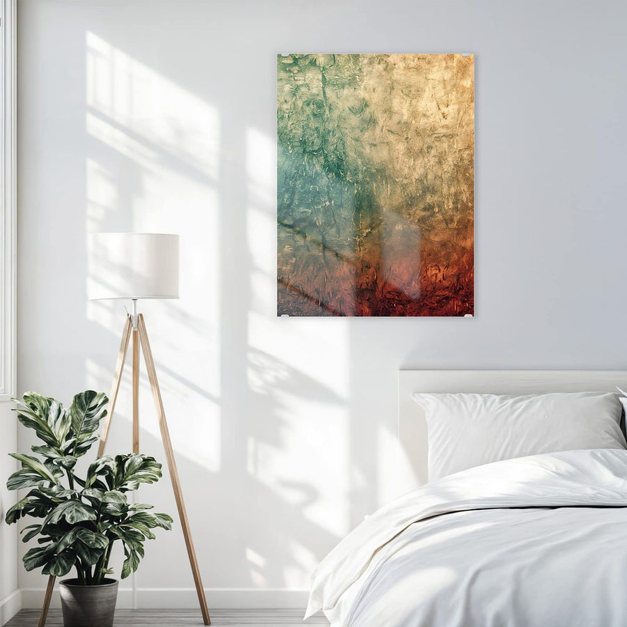 Maße Wandbild - Türkis und Rost - Hochformat