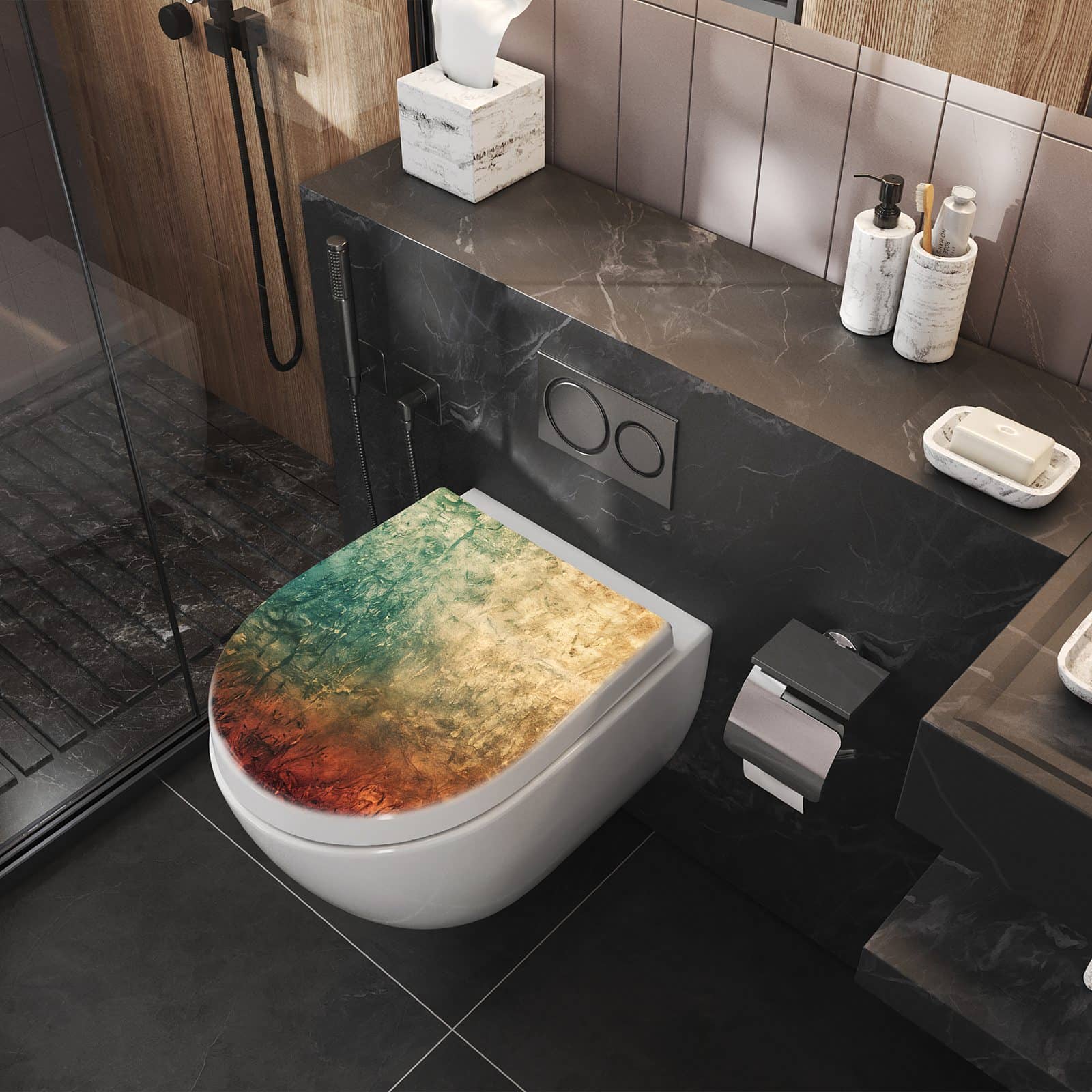 WC-Sitz mit Absenkautomatik Strukturierte Farbe