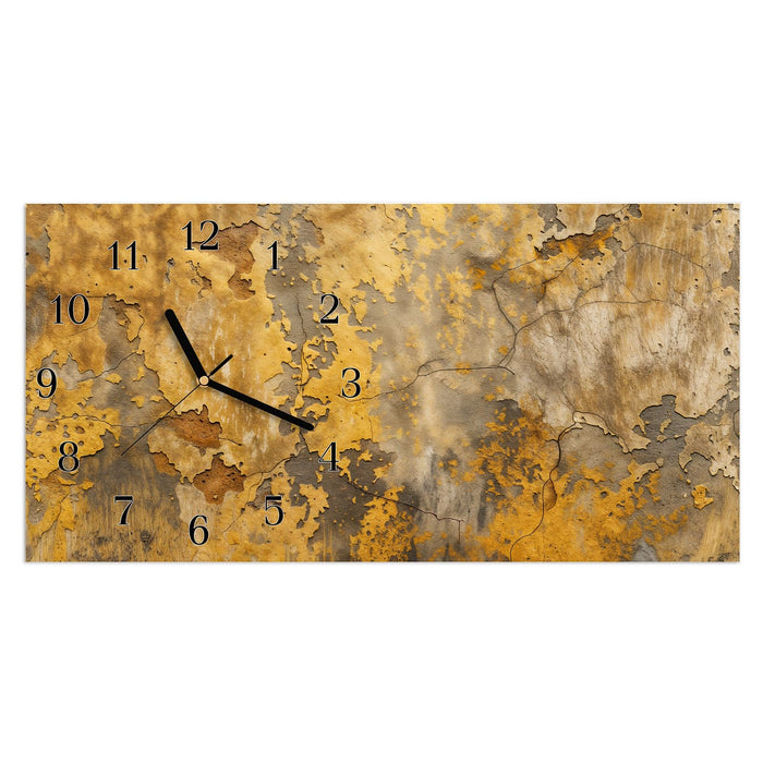 Wanduhr Verwitterte Backsteinwand aus Glas – Querformat 60 × 30 cm mit Ziffernblatt Klassisch