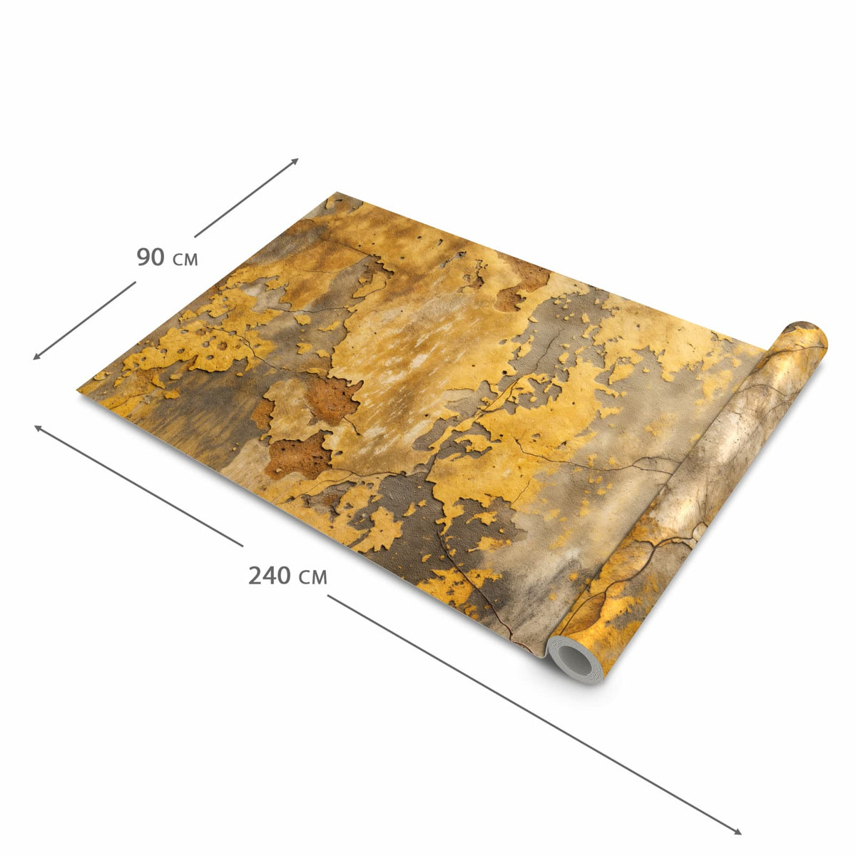 Fleckenresistenter langer Teppich mit Motiv Wand von Verwitterte in der Grösse 90x240 cm