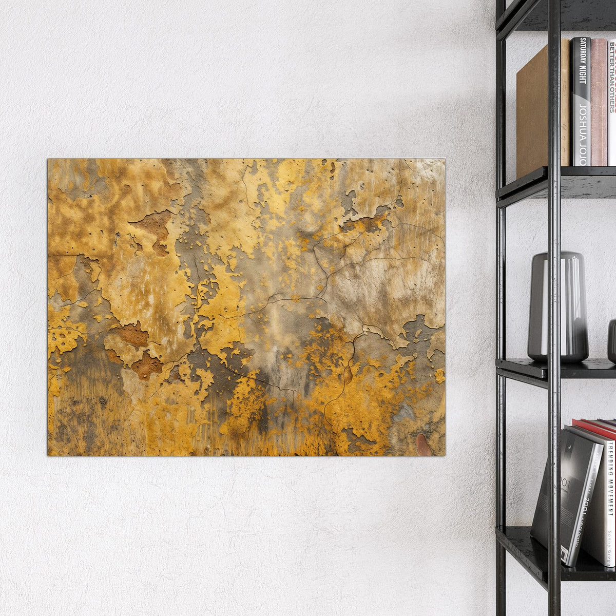 Glas Magnettafel - Gelbe Patina – Gelbe Patina mit abblätternder Farbe