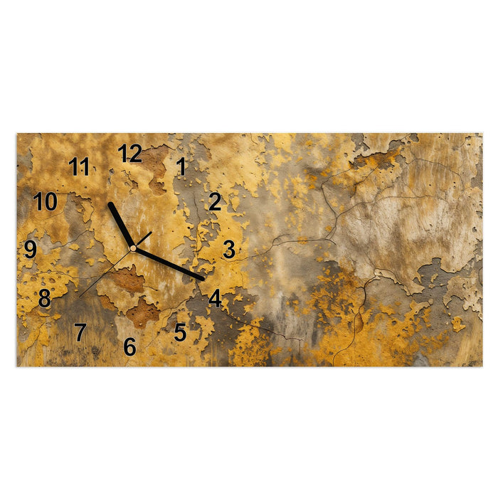 Wanduhr Verwitterte Backsteinwand aus Glas – Querformat 60 × 30 cm mit Ziffernblatt Modern