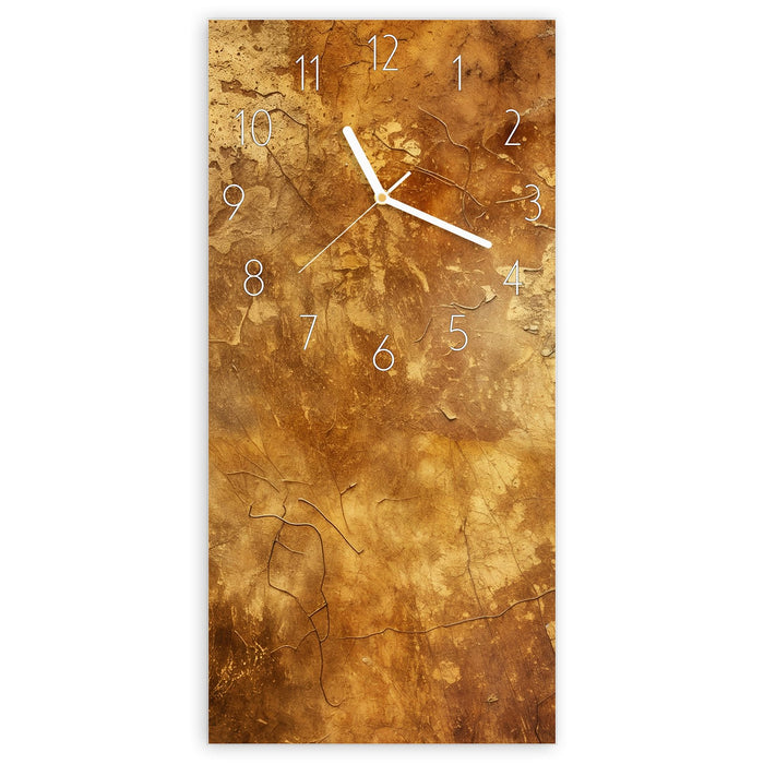 Wanduhr Verwitterter Putz aus Glas – Hochformat 30 × 60 cm mit Ziffernblatt Elegant