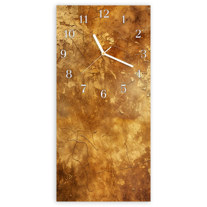 Wanduhr Verwitterter Putz aus Glas – Hochformat 30 × 60 cm mit Ziffernblatt Klassisch