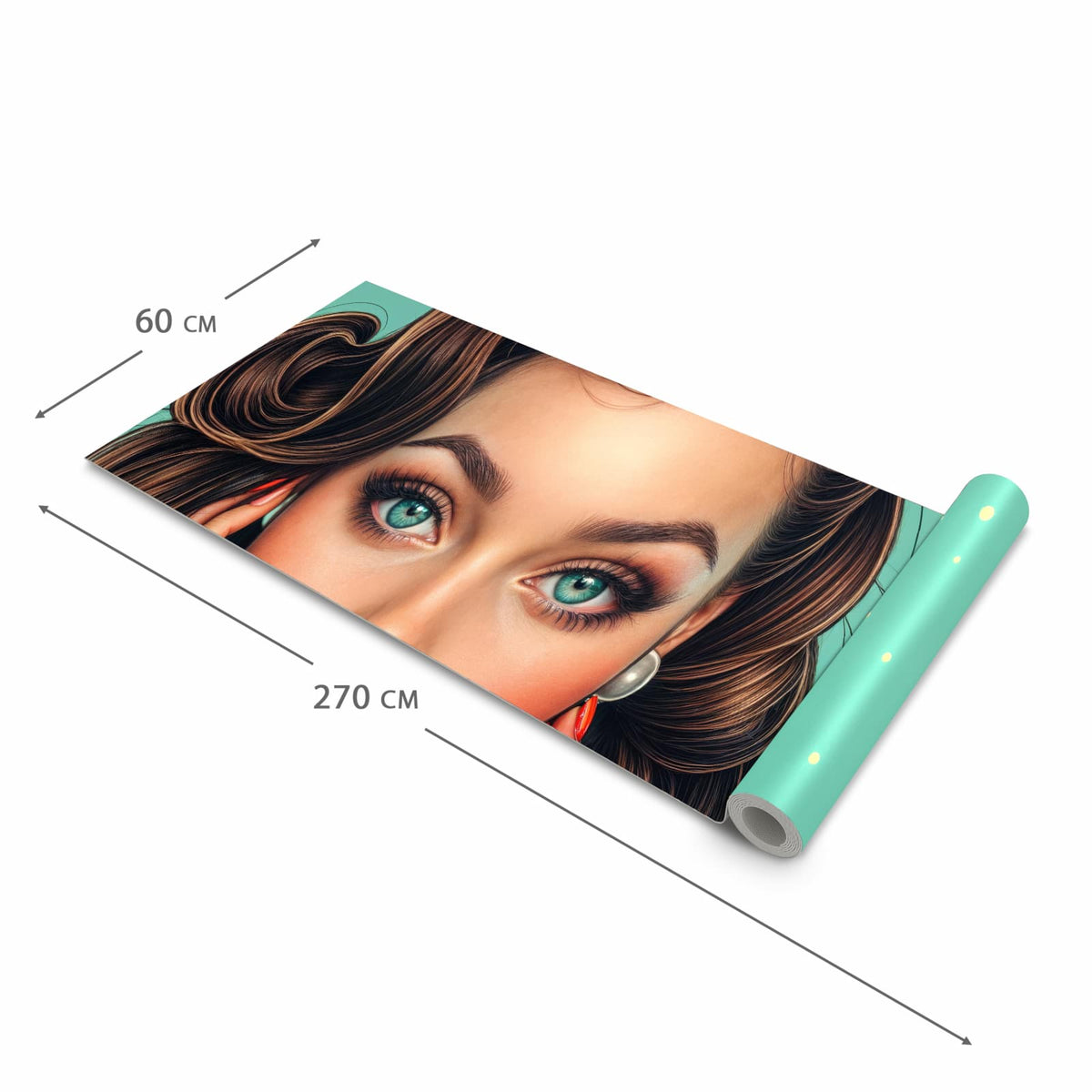 Rutschfester abwaschbarer Küchenläufer mit Motiv Retro Schönheit in der Größe 90x180 cm