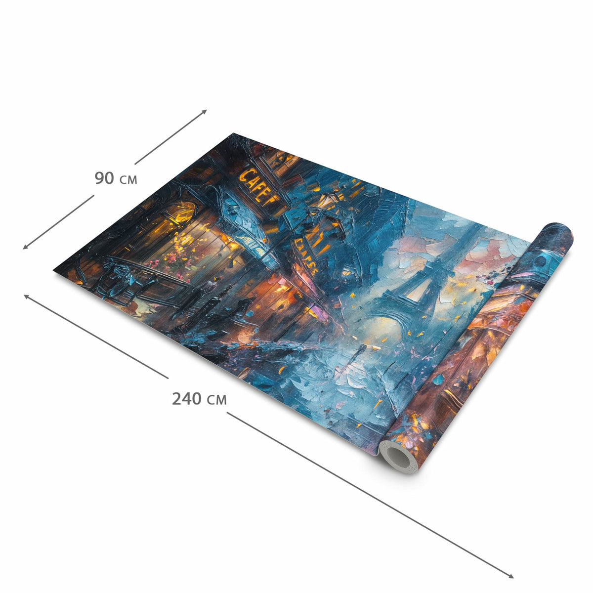 Küchenteppich mit Motiv Pariser Nacht in der Grösse 80x300 cm für Ordnung & Übersicht