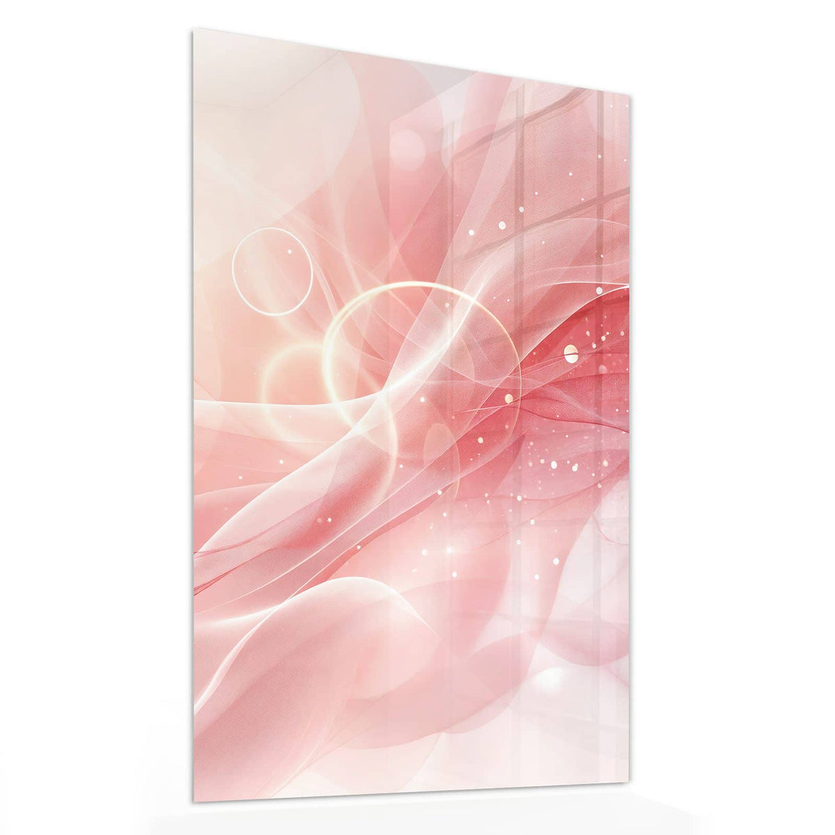 Glasbild Rosa Seidenwellen von der Seite, 4 mm Echtglas