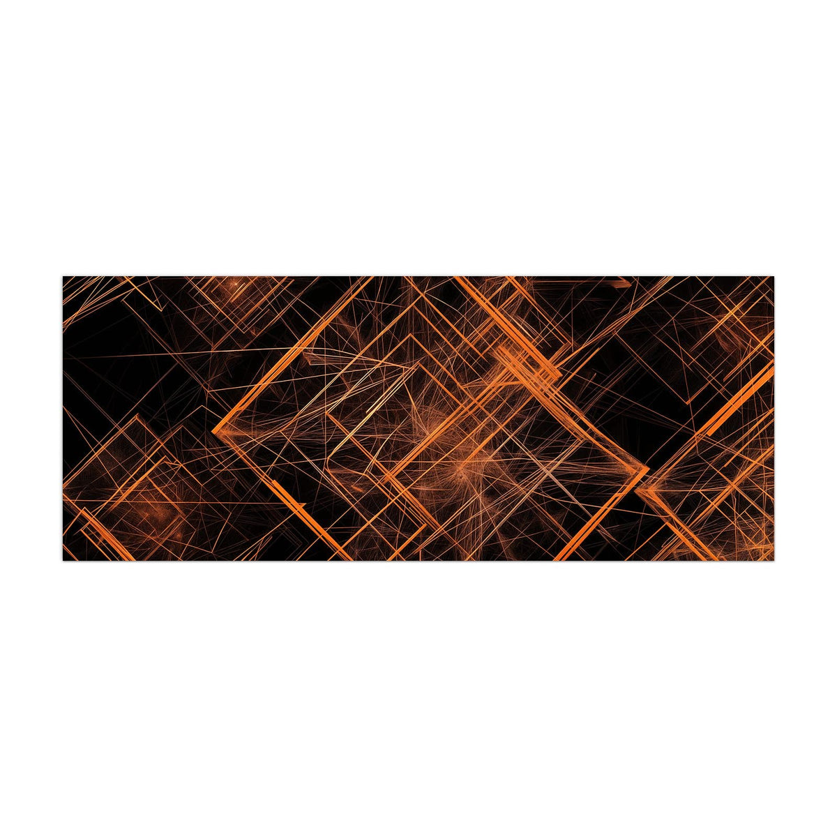 Küchenrückwand aus Glas Orange Lichtlinien im Hochformat, Motiv bildfüllend von vorn