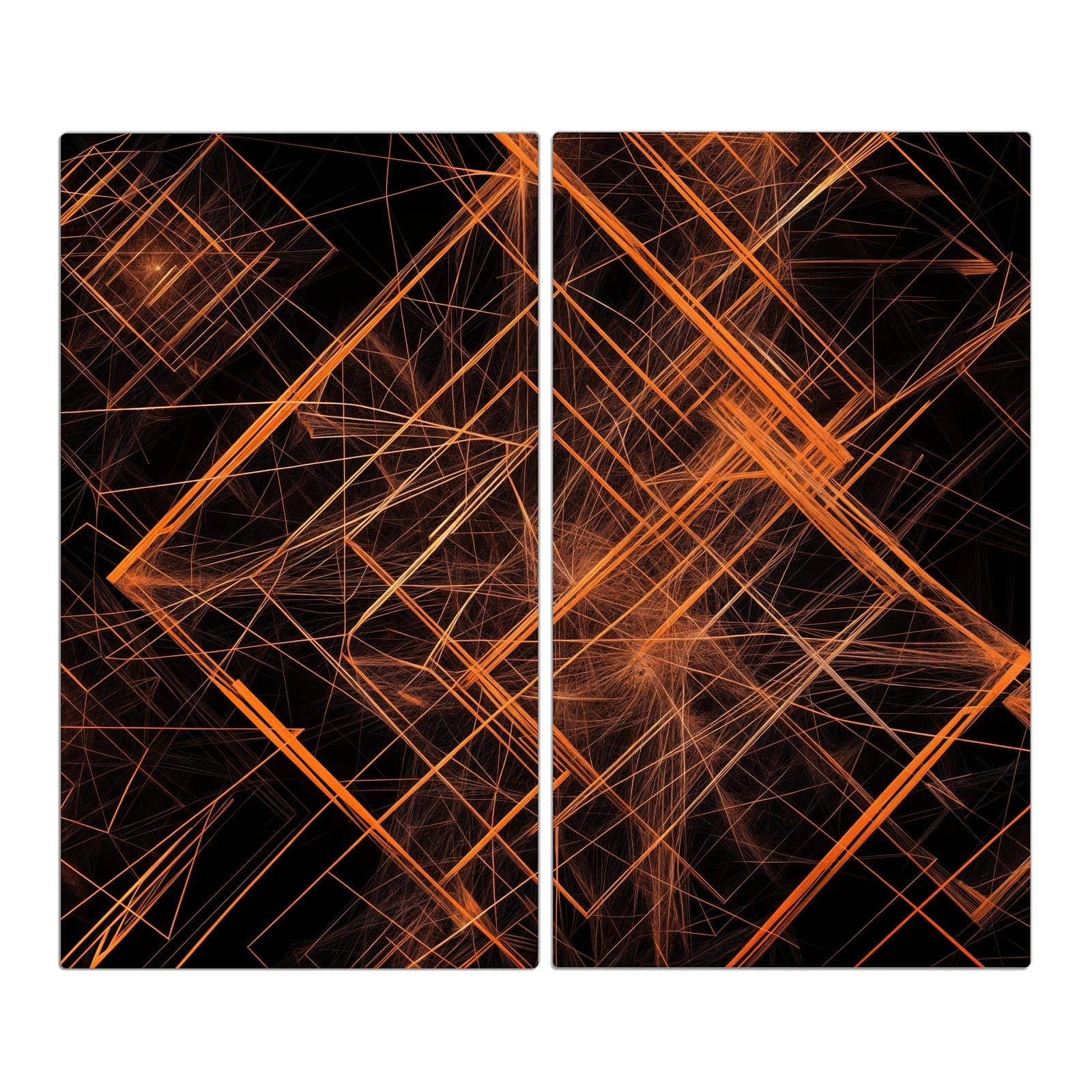 2-teilige Abdeckung für Herdplatten mit Geometrisches Muster Design-Motiv in der Frontansicht #grösse_2-Teilig (60x52cm)