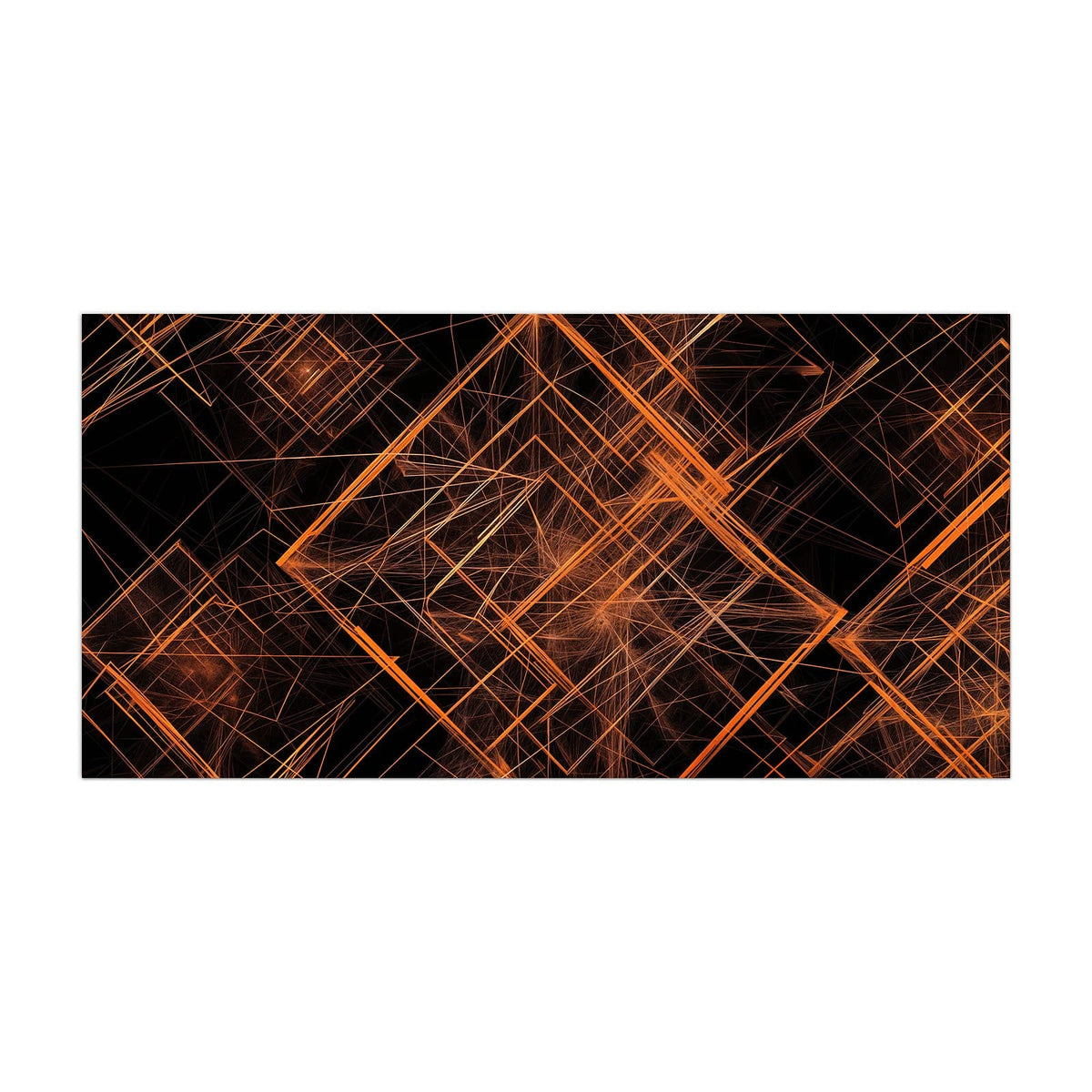 Küchenrückwand aus Glas Orange Lichtlinien im Hochformat, Motiv bildfüllend von vorn