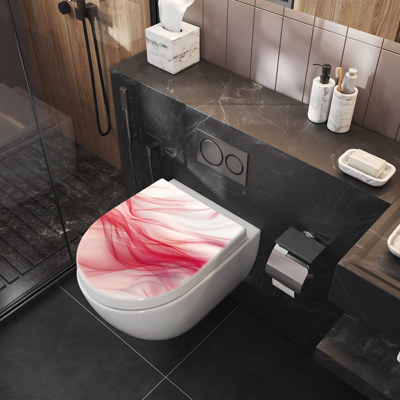 WC-Sitz mit Absenkautomatik Seidenschleier