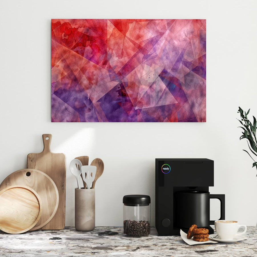 Maße Metall Magnettafel - Rote Aquarellpolygone