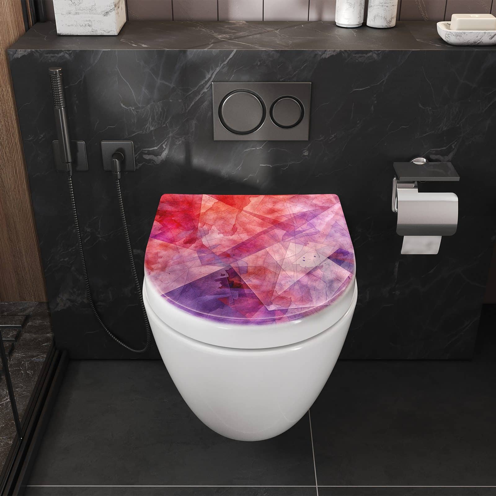 WC-Sitz mit Absenkautomatik Abstrakte Kunstform