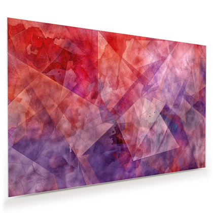 Wandbild mit dem Motiv Rote Aquarellpolygone