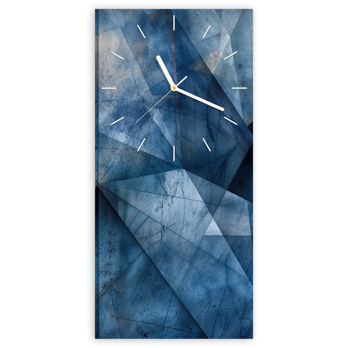Wanduhr Geometric Pattern aus Glas – Hochformat 30 × 60 cm mit Ziffernblatt Linie