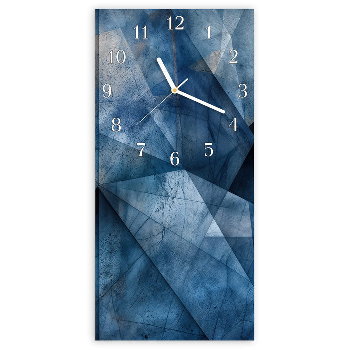 Wanduhr Geometric Pattern aus Glas – Hochformat 30 × 60 cm mit Ziffernblatt Klassisch