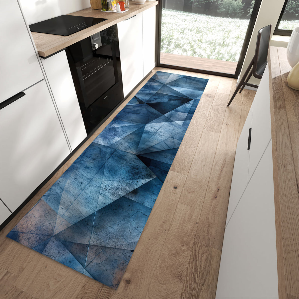 Geruchsneutraler Teppich in Küche mit Motiv Geometric Pattern in moderner Küche