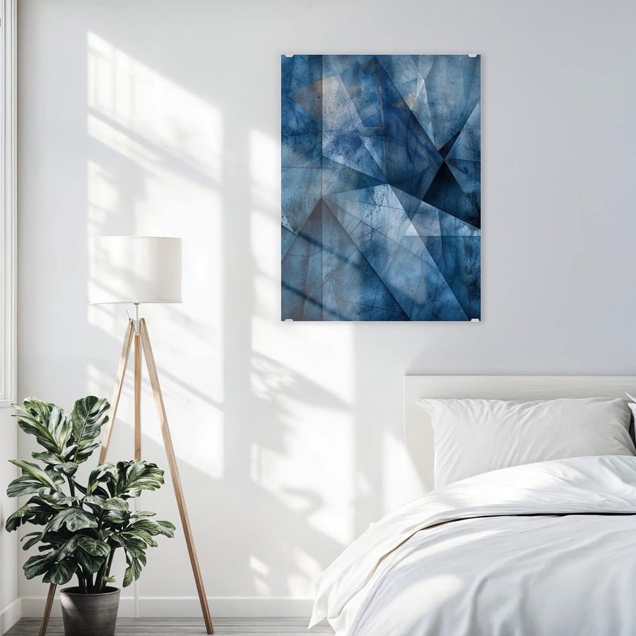 Maße Wandbild - Blaue Facetten - Hochformat