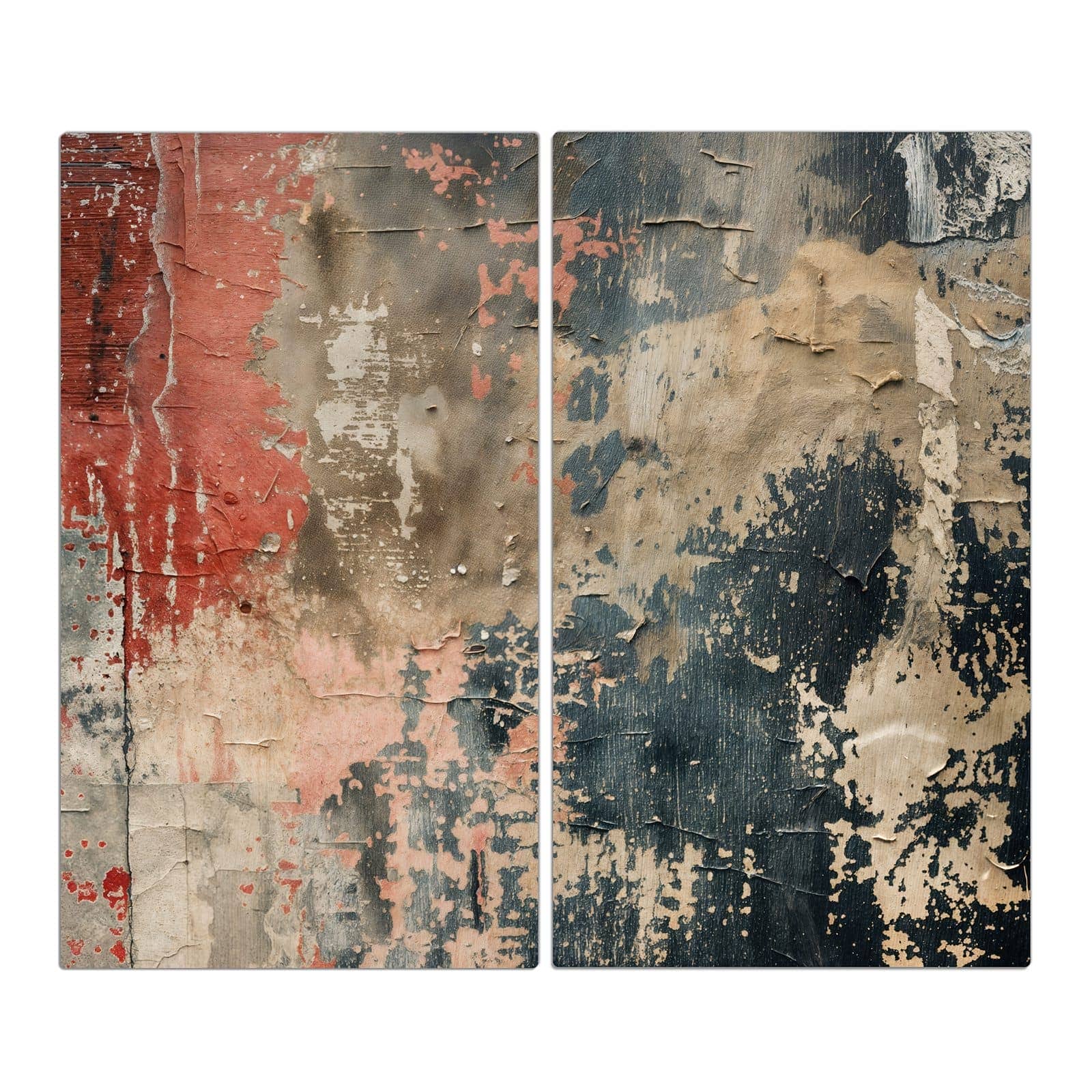 2-teilige Ceranfeld Abdeckungen mit Abblätternde & Farbe-Motiv in der Frontansicht #grösse_2-Teilig (60x52cm)