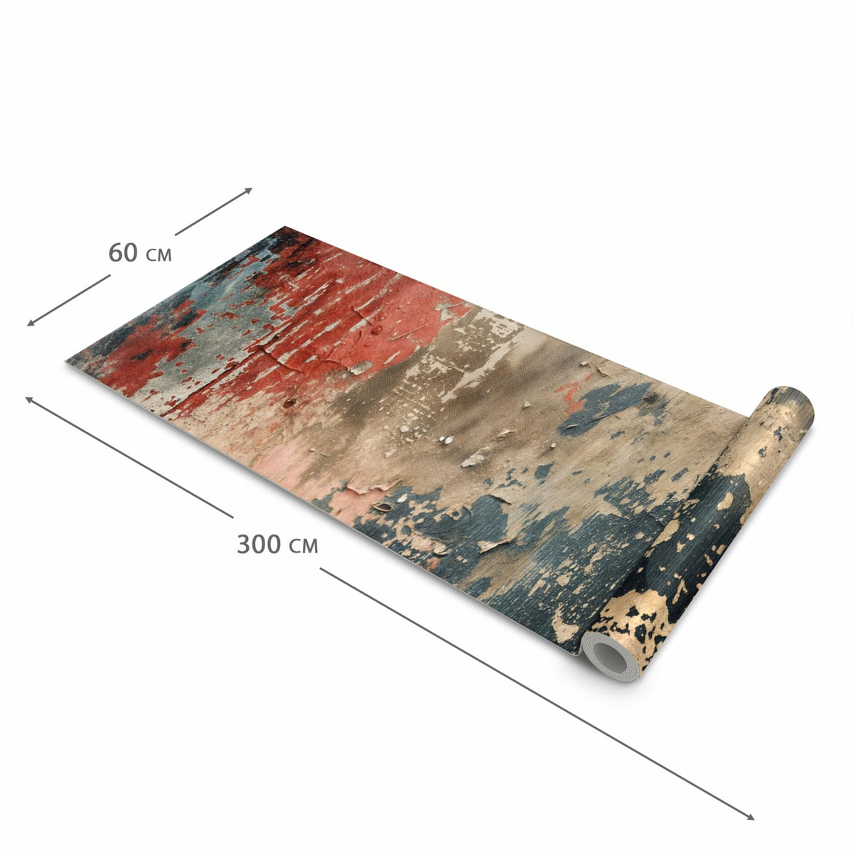 Bodenschonender waschbarer Küchenteppich mit Motiv Abblätternde Farbe in der Grösse 80x200 cm