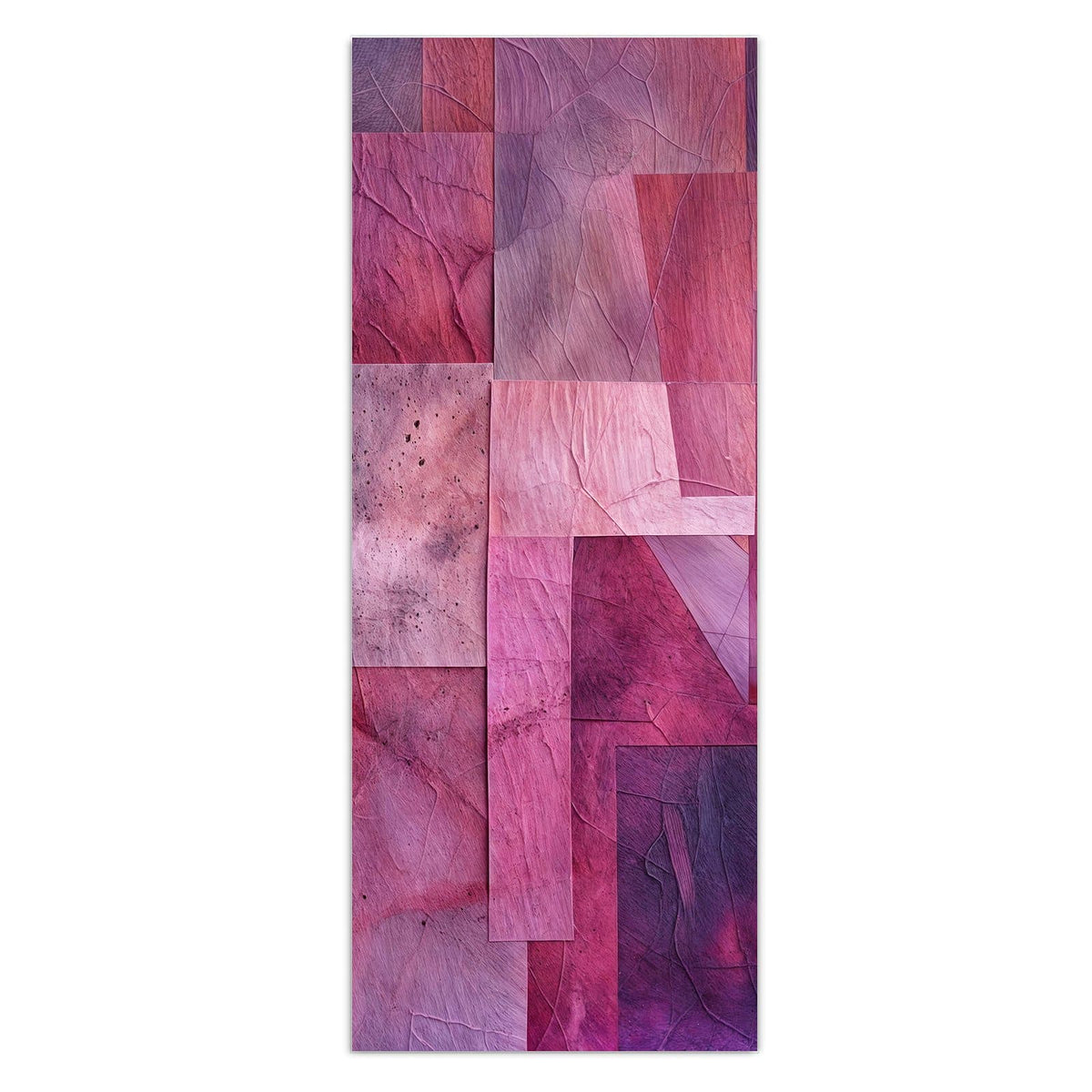 Wandbild - Magenta Collage - Hochformat – Collage aus Rechtecken in Magenta