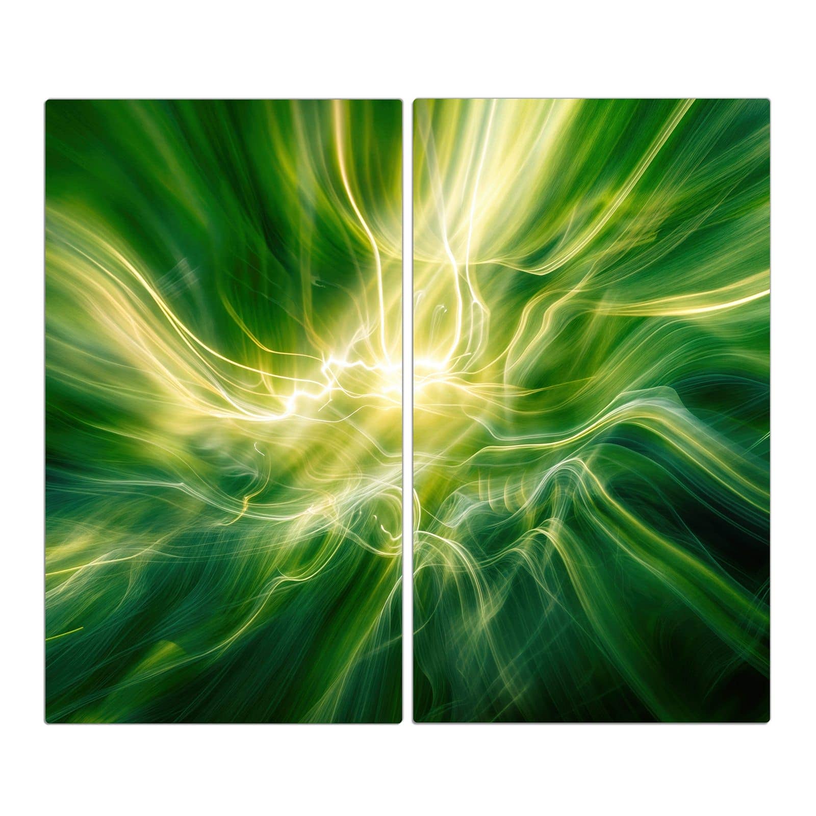 2-teilige Ceranfeld Abdeckungen mit Leuchtendes Glühen-Motiv in der Frontansicht #grösse_2-Teilig (60x52cm)