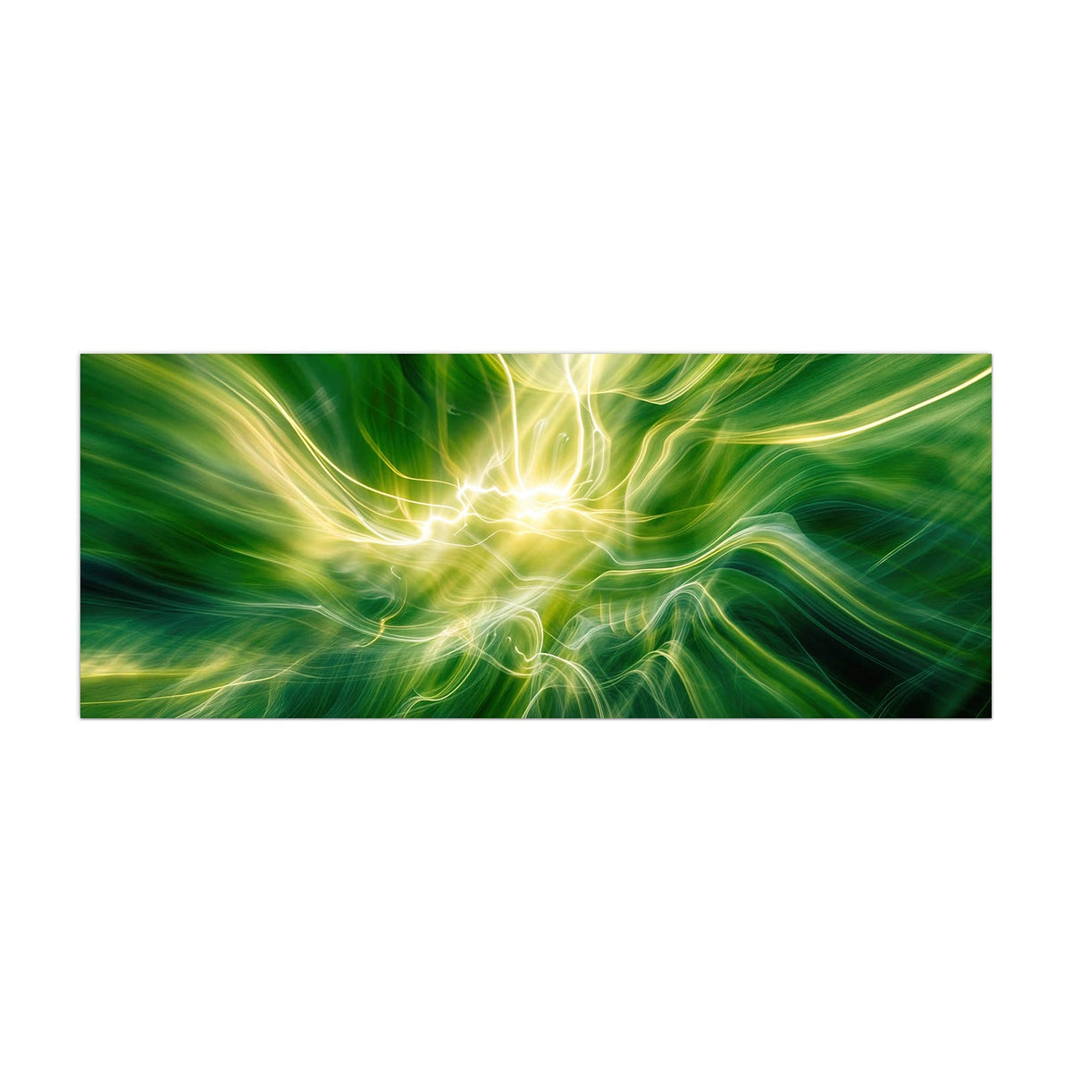 Küchenrückwand aus Glas Grüner Lichtwirbel im Hochformat, Motiv bildfüllend von vorn