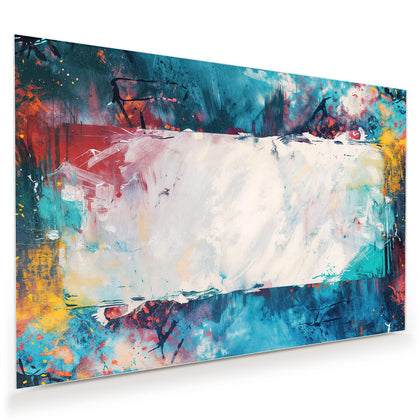 Wandbild mit dem Motiv Weißes Band in Blau