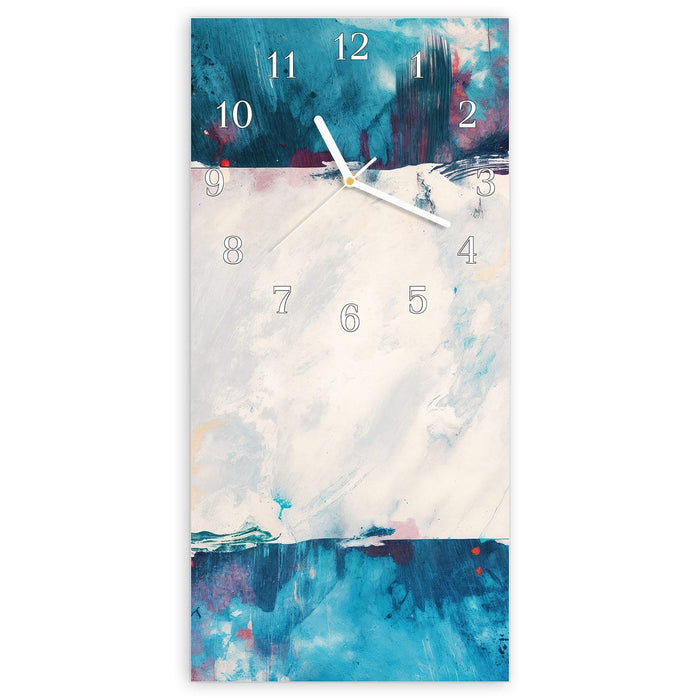 Wanduhr Abstrakte Kunst Form aus Glas – Hochformat 30 × 60 cm mit Ziffernblatt Klassisch