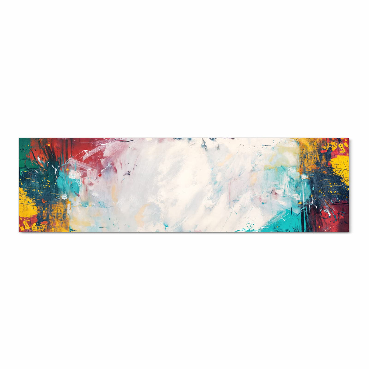 Küchenläufer Weißes Band in Blau 80 × 280 cm, Motiv bildfüllend von oben