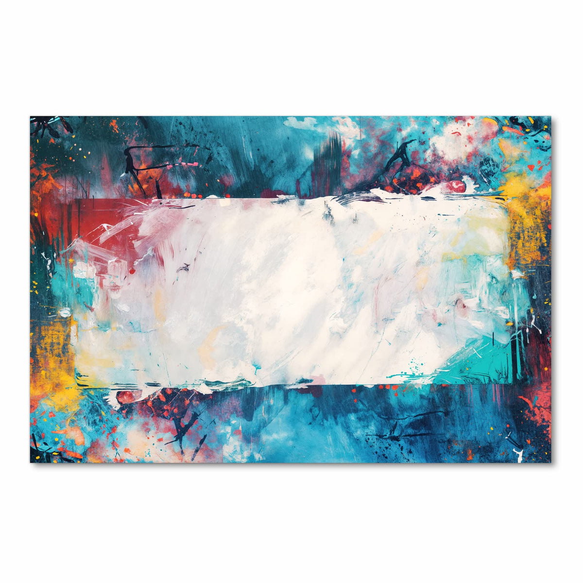 Küchenläufer Weißes Band in Blau 60 × 90 cm, Motiv bildfüllend von oben