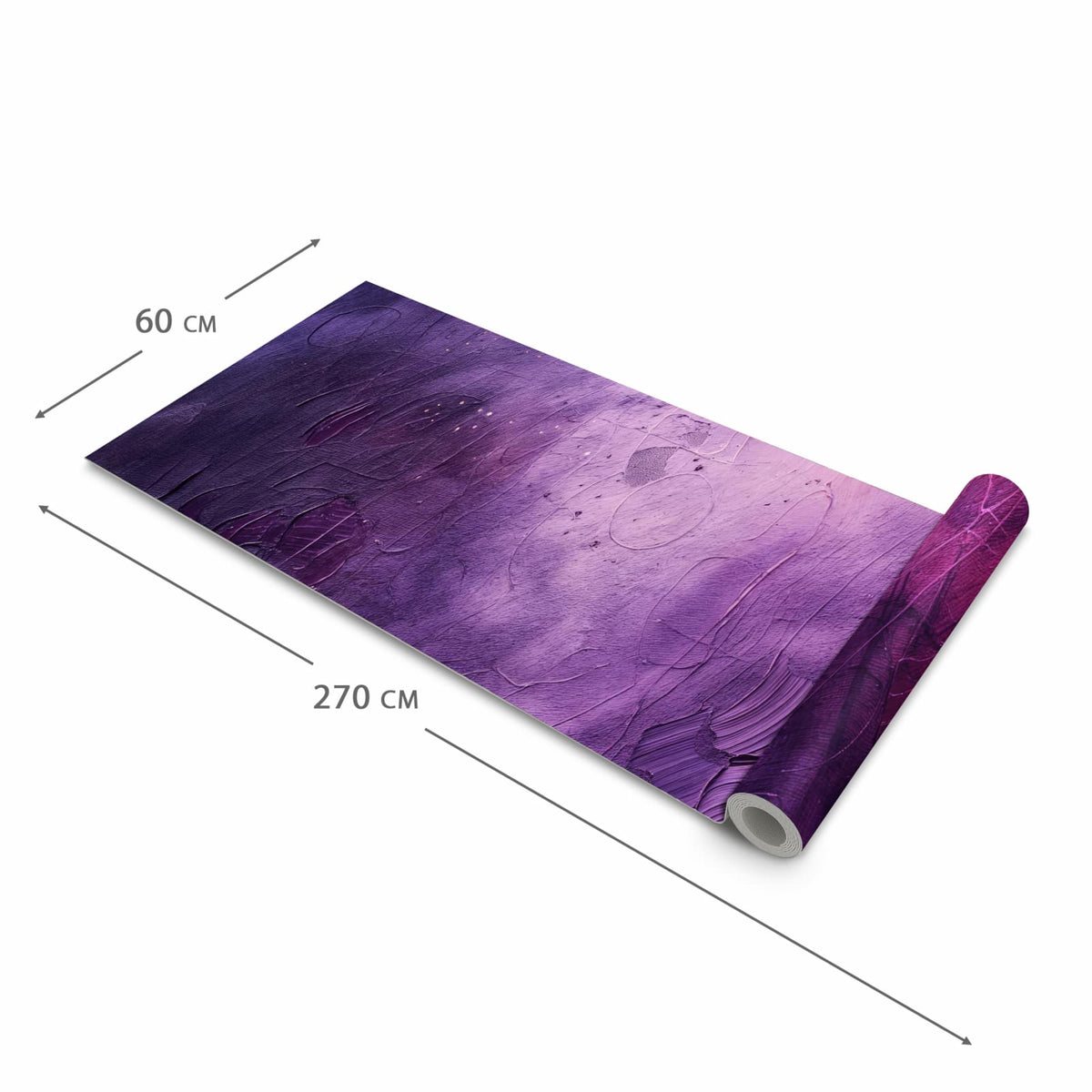 Geräuschdämpfender Küchenteppich mit Motiv Textur Mischung Lila in der Größe 60x270 cm