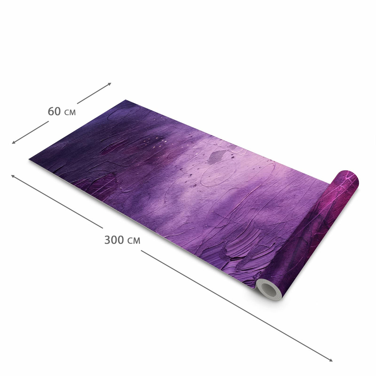 Abriebfester Küchenteppich mit Motiv Textur Mischung Lila in der Grösse 60x270 cm für die Küche