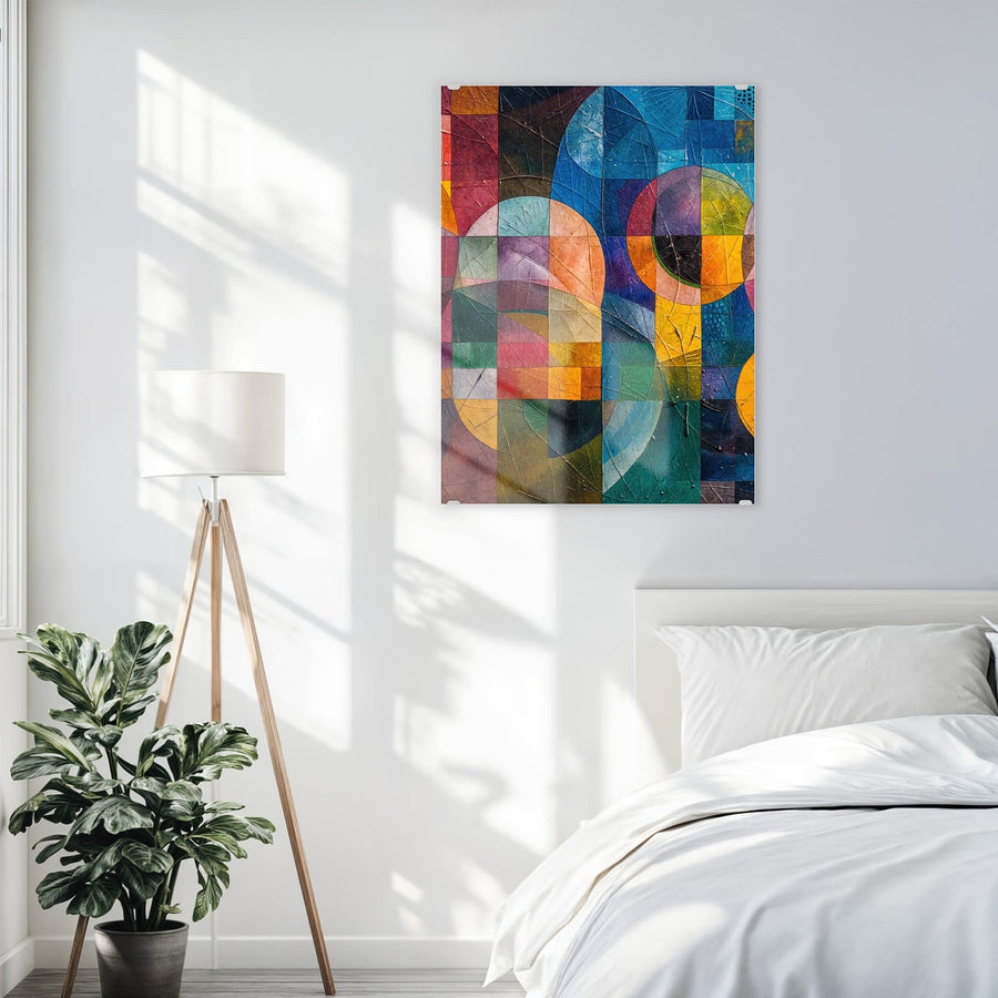Maße Wandbild - Kreise und Quadrate - Hochformat