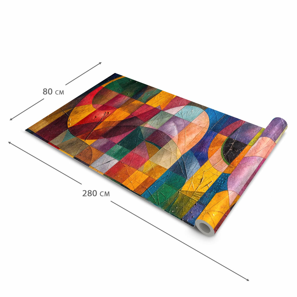 Feuchtigkeitsresistenter Küchenläufer mit Motiv Farben von Abstrakte in der Größe 60x270 cm