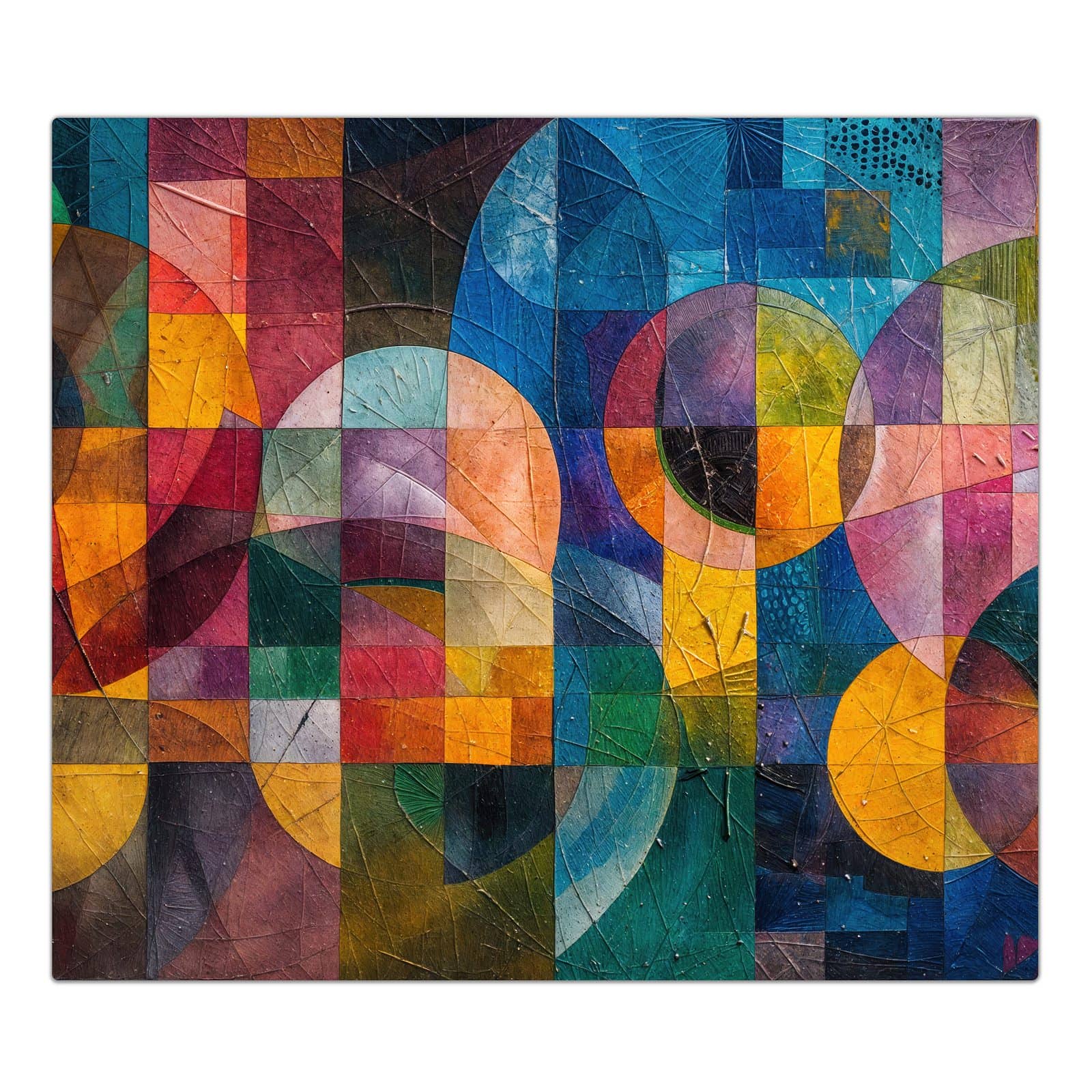 1-teilige Herdabdeckplatten für Ceranfeld mit Geometrische Farbexplosion-Motiv in der Frontansicht #grösse_1-Teilig (60x52cm)