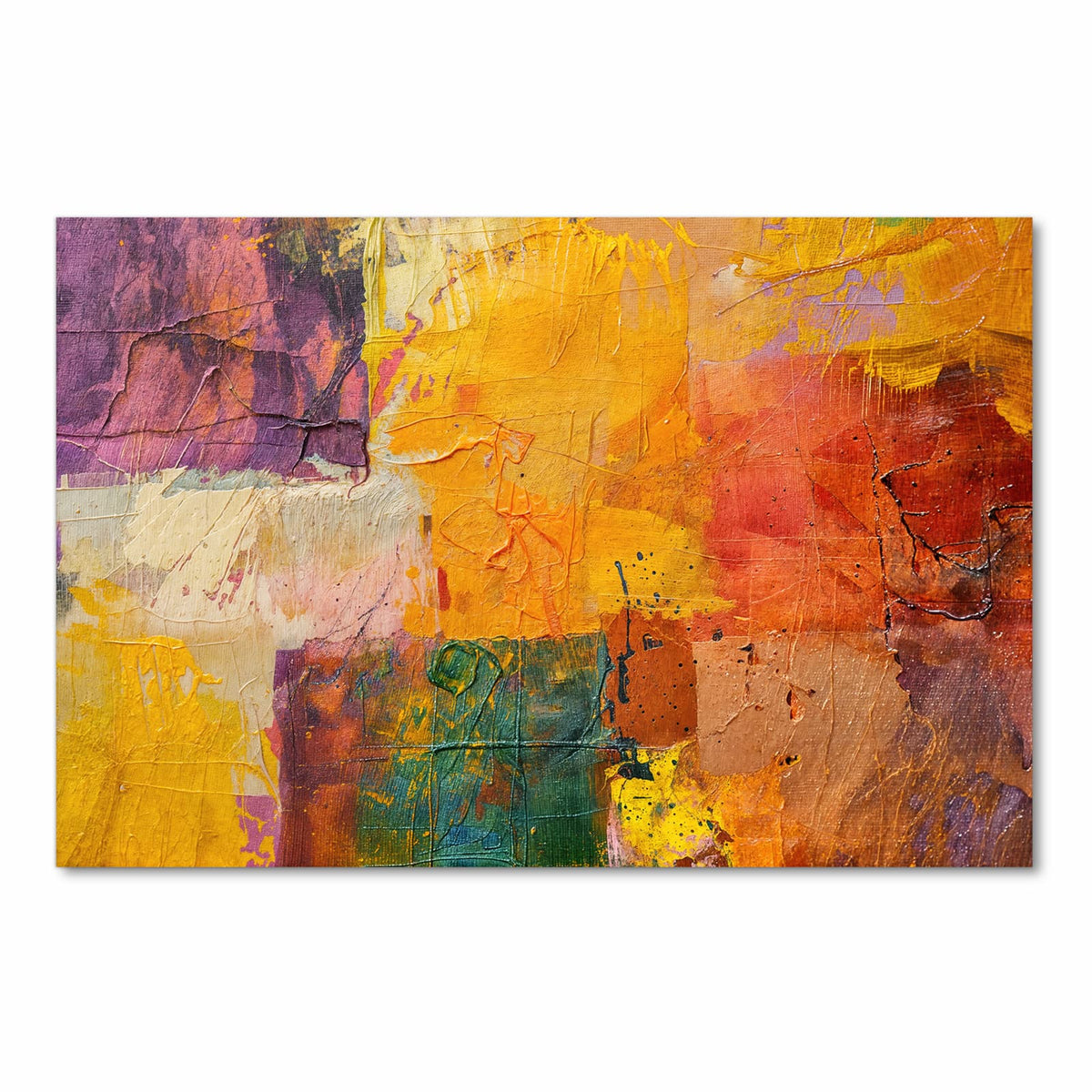 Küchenläufer Farbflächen in Gelb 60 × 90 cm, Motiv bildfüllend von oben