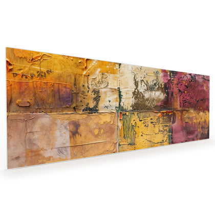 Küchenrückwand mit dem Motiv Papiercollage in Ocker